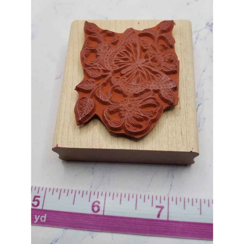 Stampin' Up! Butterfly Garden Flower Field Wood Mounted Rubber Stamp